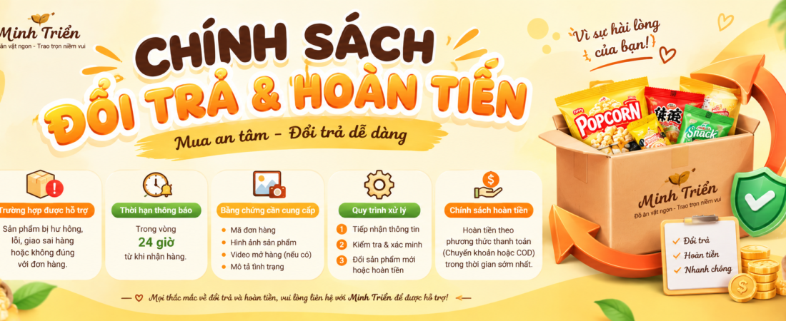 CHÍNH SÁCH ĐỔI TRẢ VÀ HOÀN TIỀN